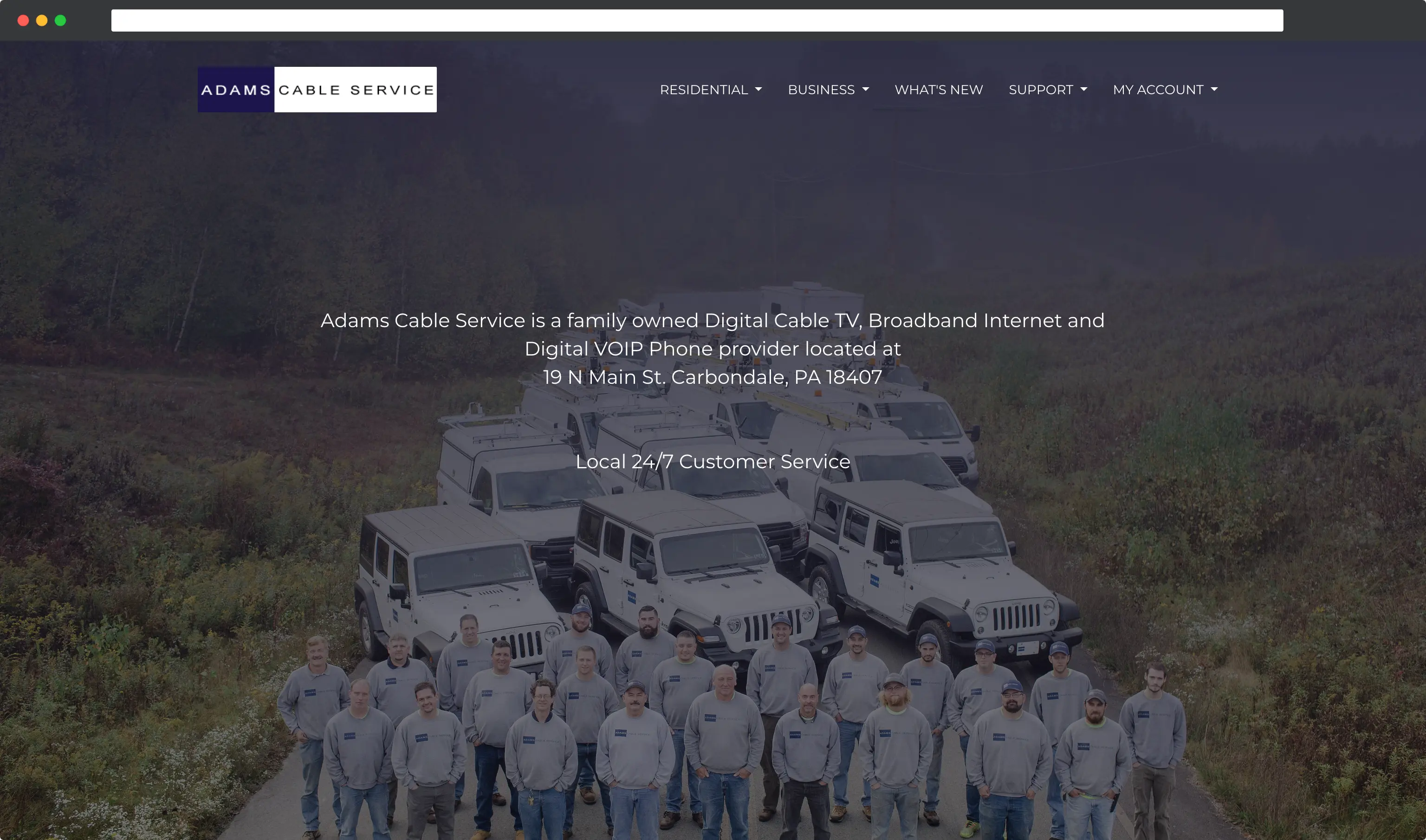 Picture of Adams Cable Service Website